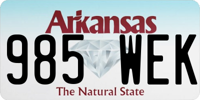 AR license plate 985WEK