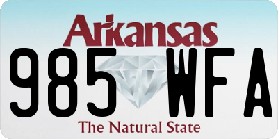 AR license plate 985WFA