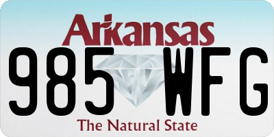 AR license plate 985WFG