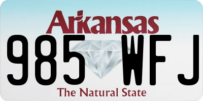 AR license plate 985WFJ