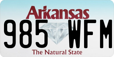 AR license plate 985WFM