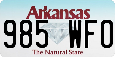 AR license plate 985WFO