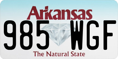 AR license plate 985WGF