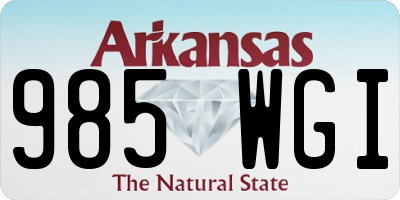 AR license plate 985WGI