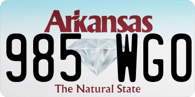 AR license plate 985WGO