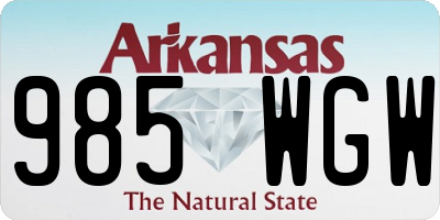 AR license plate 985WGW