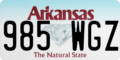 AR license plate 985WGZ