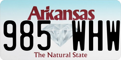 AR license plate 985WHW