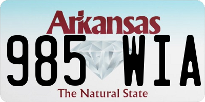 AR license plate 985WIA