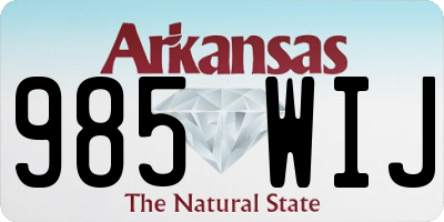 AR license plate 985WIJ