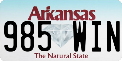AR license plate 985WIN