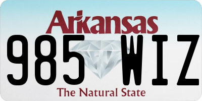 AR license plate 985WIZ