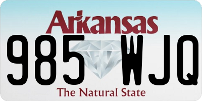 AR license plate 985WJQ