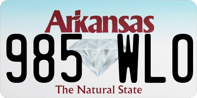 AR license plate 985WLO