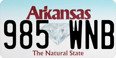 AR license plate 985WNB