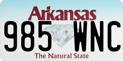AR license plate 985WNC
