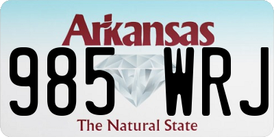 AR license plate 985WRJ