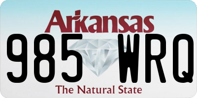 AR license plate 985WRQ