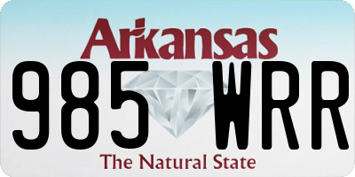 AR license plate 985WRR