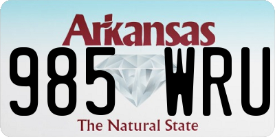 AR license plate 985WRU