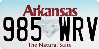 AR license plate 985WRV