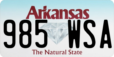 AR license plate 985WSA