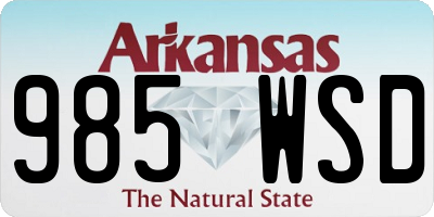 AR license plate 985WSD