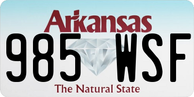 AR license plate 985WSF