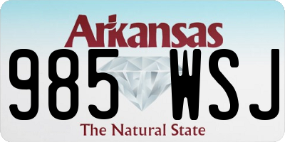 AR license plate 985WSJ