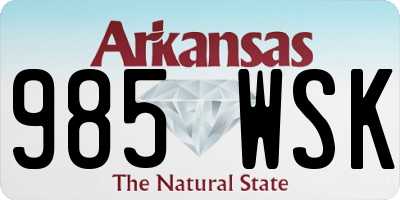 AR license plate 985WSK