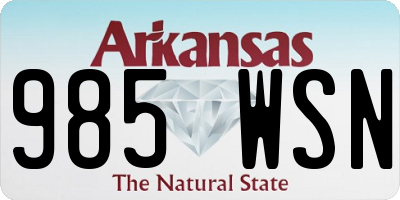 AR license plate 985WSN