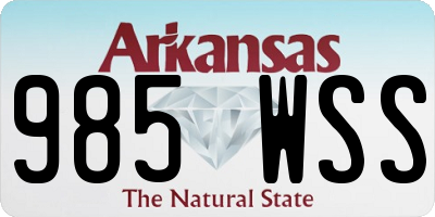 AR license plate 985WSS