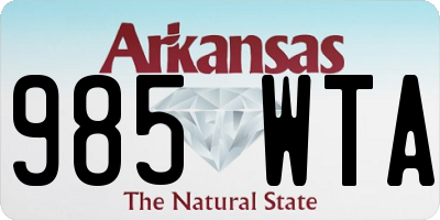 AR license plate 985WTA