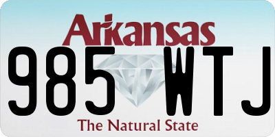 AR license plate 985WTJ