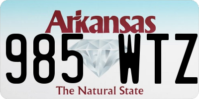 AR license plate 985WTZ