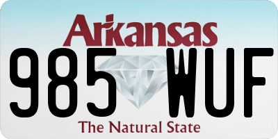 AR license plate 985WUF