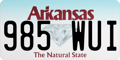 AR license plate 985WUI