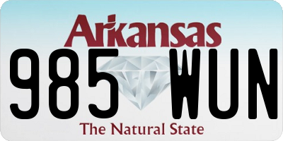 AR license plate 985WUN