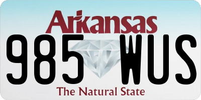 AR license plate 985WUS