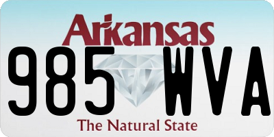 AR license plate 985WVA