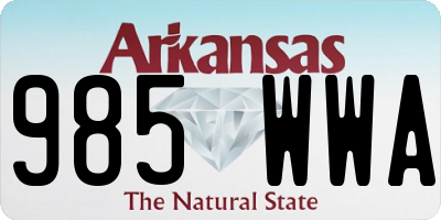 AR license plate 985WWA