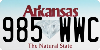 AR license plate 985WWC