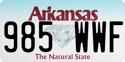 AR license plate 985WWF