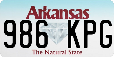 AR license plate 986KPG