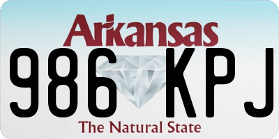 AR license plate 986KPJ