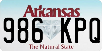 AR license plate 986KPQ