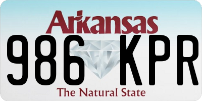 AR license plate 986KPR