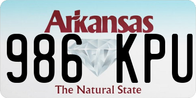 AR license plate 986KPU