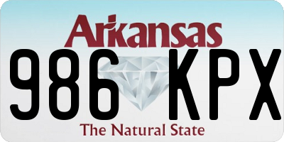 AR license plate 986KPX