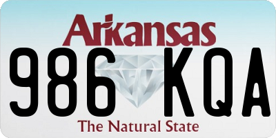 AR license plate 986KQA